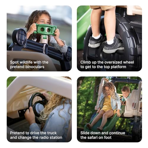 Step2 Truck Climber, Kids Outdoor Playset, Backyard Playground Set, Slide & Climbing Wall, Outside Jungle Gym, for Toddlers 2-5 Years Old