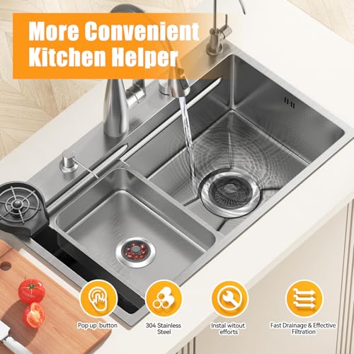 Colador con tapón para fregadero 3 en 1 acero inoxidable miniatura 4