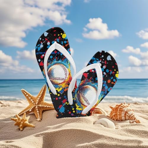 Boys Comfort Flip Flops, Kid's Slip On Thong Sandals with Cartoon Printed Size4