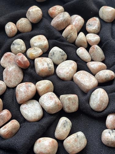 Image of Tumbled Stones, Natural Crystal Healing Stones, Home Office Decor, Aquarium Decorative Pebbles, Vase Fillers (Sunstone, 50)