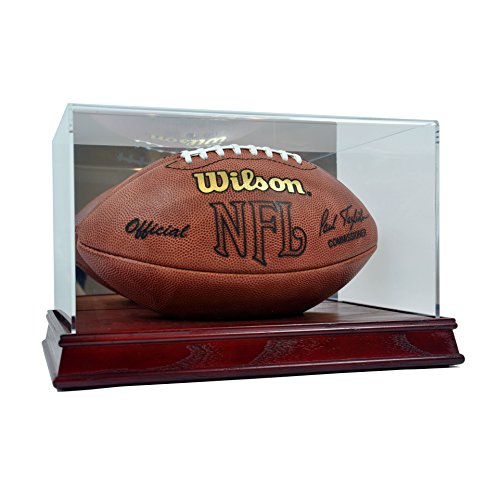 SAFTGARD SUPPLIES Deluxe Acrylic Wood Base Football Display Case