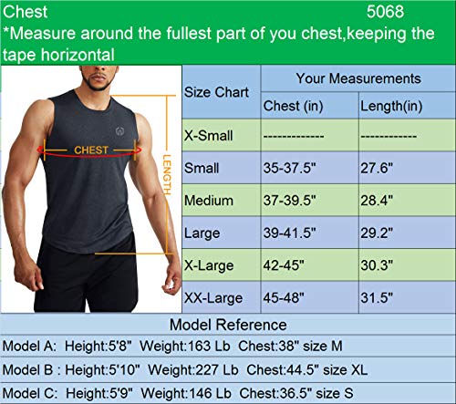 Neleus Men's 3 Pack Muscle Running Tank Tops Sleeveless Athletic Gym Workout Shirts,5068,Grey Black/Slate Gray/Red,Us S,Eu M #TOP2