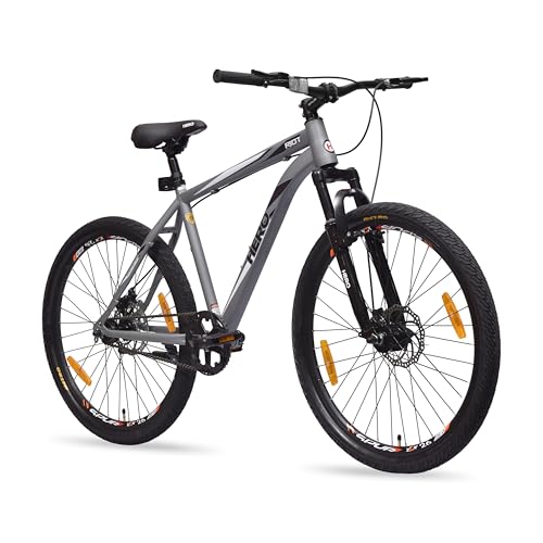 Hero RIOT 26T Single Speed Mountain Bicycle for Adults | Grey | Front Suspension | Disc Brake | Steel Frame : 16.5Inches | Rider Height : 5ft 0" - 5ft 8" | 95% Pre-Assembled(Ready to Ride in 5 Mins) - Image 2