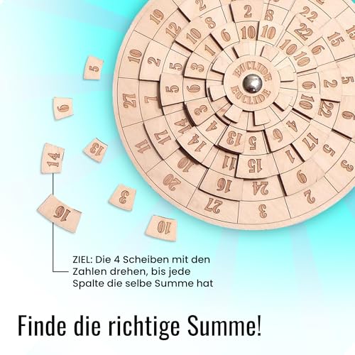 Logica Spiele Art. Euklid - Unglaubliches Mathematisches Denkspiel aus Holz - Schwierigkeit 4/6 Extrem - Knobelspiel - Geduldspiel