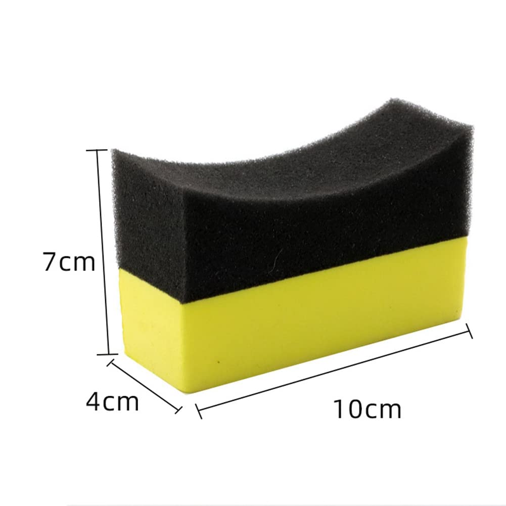 2Pcs Yellow Tire Contour Dressing Applicator Pads Color Polishing Sponge Wax Buffing Pads Shine Applicator Pads Body Repair Foam Car Wax Applicator Pad for Car Glass Painted Steel, Porcelain