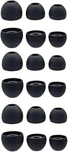 Auricolari In Silicone Di Ricambio - 7 Paia (14 Pezzi) Taglie S/M/L, Trasparente/Nero, Per Auricolari In-Ear - Foto 6