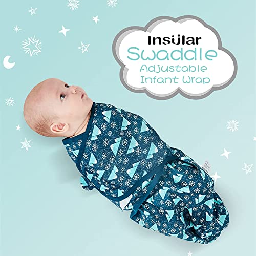 Image of insular Baby Swaddle Wrap, Swaddle Blanket for Newborn and Infant, Adjustable Swaddling Set for Boy and Girl, Soft Cotton Baby Sleep Sack 3 Pack, Bear, Medium(3-6 Month)