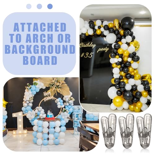 Image of LemonRoad 20 Pack Balloon Arch Clips Plastic Spring Clamps 2.4 Inch Heavy Duty Clip for Balloon Arch Kit Birthday Decoration Crafts Backdrop Woodworking Photography Studios (Translucent Black)