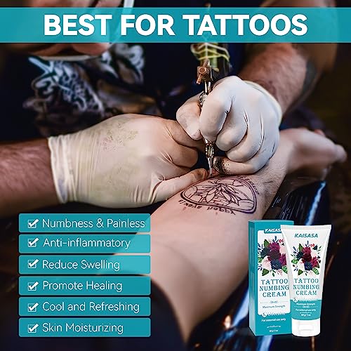 BOJICA Tattoo Numbing Cream, 5% Lidocaine Cream,Painless Numbing Cream for Tattoos,6-8 Hours Maximum Extra Strength,Best Tattoo Cream for Piercing, Waxing, Microneedling/Long-Lasting(2 OZ)