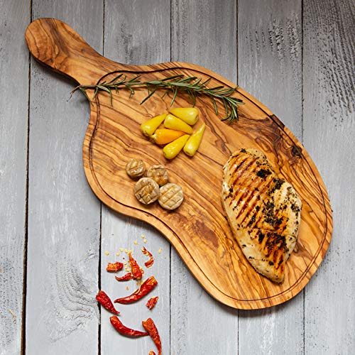 Olive Wood Cutting Board Serving Cheese Meat Board 16" Handmade #TOP3