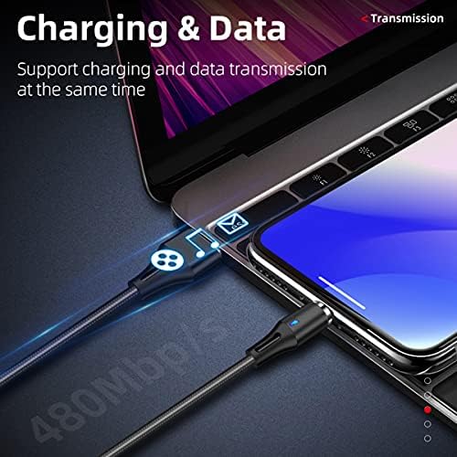 P-TECHUK Fast Charging 360° Magnetic 3 in 1 Cable, Magnetic Charging Cable, Magnetic Cable, Universal magnetic charger cable. (2 x 1M cable, 6 tips, 1 x tip holder) A2P