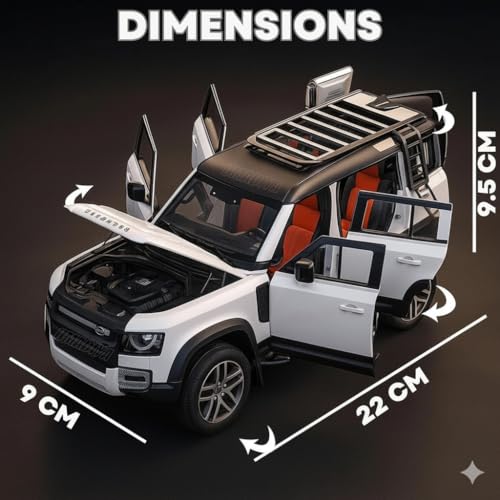 Image of Remote Control Metal Diecast Resembling Defender Car with Smoke Effect | Openable Doors & Light | 1:22 Scale | Mist Toys for Kids