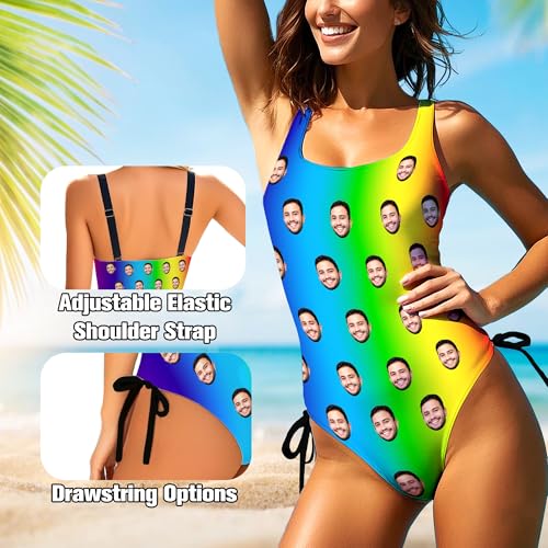 Custom Face Swimsuits for Women, Personalized Photo Bathing Suit Gift for Girlfriend Wife Customized Funny Face Swimwear3