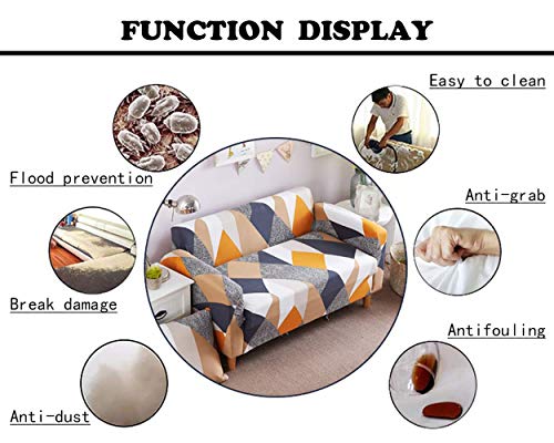 Shukii Stretch Couch Covers Printed Sofa Covers For 3 Cushion Slipcovers Universal Furniture Protector With 1 Pillowcases (3-Seater 70-86 Inch) #TOP2
