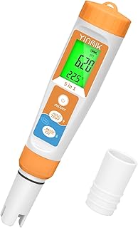 YINMIK Pool Salt Tester New Update 5 in 1 pH TDS EC Salinity Meter for Saltwater Swimming Pools Hot Tub Digital Salinity Tester for Saltwater Aquarium Water More Accuracy pH and ppm Meter Hydroponic…