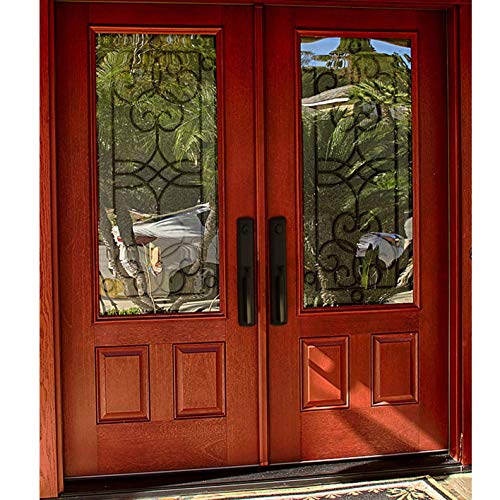 Iron Black Finished Keyed Entrance Double Door Handleset (KEYED HANDLESET, Matte Black)