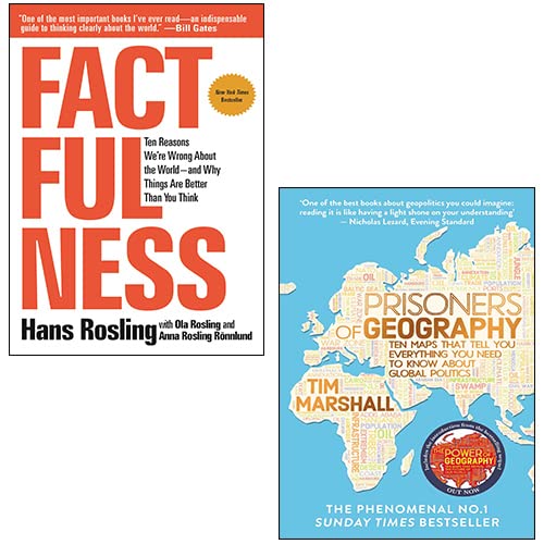 Factfulness By Hans Rosling, Prisoners Of Geography By Tim Marshall 2 Books Collection Set