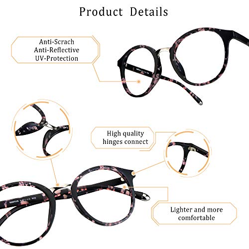 Image of LifeArt Blue Light Blocking Computer Glasses,Stylish Reading Glasses for Women /Men,Transparent Lens Filter UV Light 400,Reduce Eyestrain (S178 c159, 0.25 Magnification)
