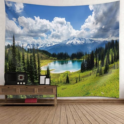 Tapisserie murale paysage montagne 256x350cm grande tenture de chambre