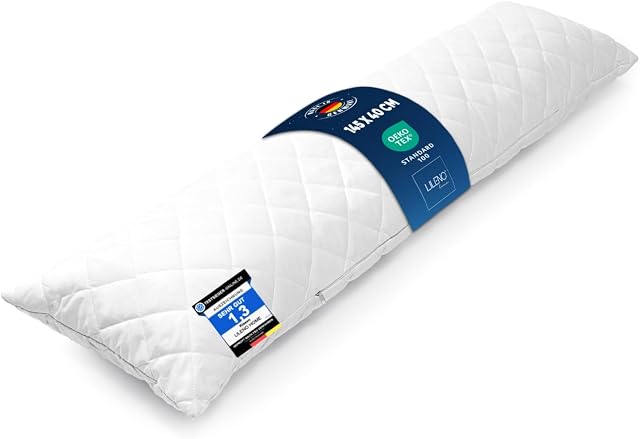 LILENO HOME Poduszka do spania na boku 40 x 145 cm, zestaw 1 szt. (wypełnienie 1100 g)  poduszka do karmienia z wyjmowaną poduszką wewnętrzną  poduszka do spania na boku 40 x 145 cm dla kobiet w ciąży i niemowląt