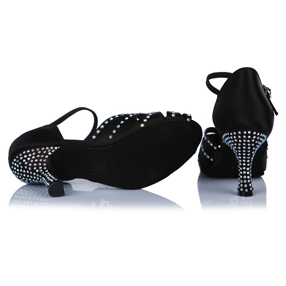 HROYL Scarpe da Ballo Latino Donna con Strass Scarpe da Ballo da Sala Salsa Bachata,Modello IT-4350