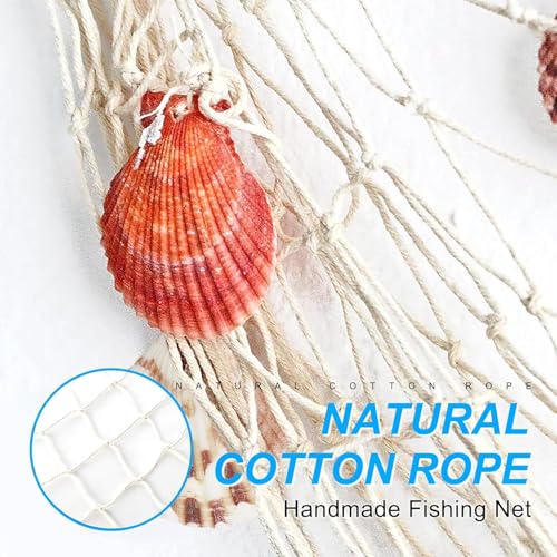 YSDMY Nautical Decorative Fishing Net 1.5M*2M for Home Bedroom and Mediterranean Party with Sea Shells and Ornaments - Image 3