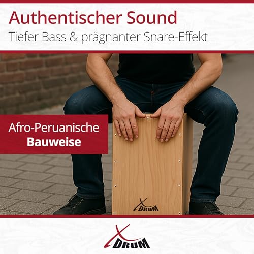 Cajon Xdrum Primero Natur – Kistentrommel mit Rucksacktasche