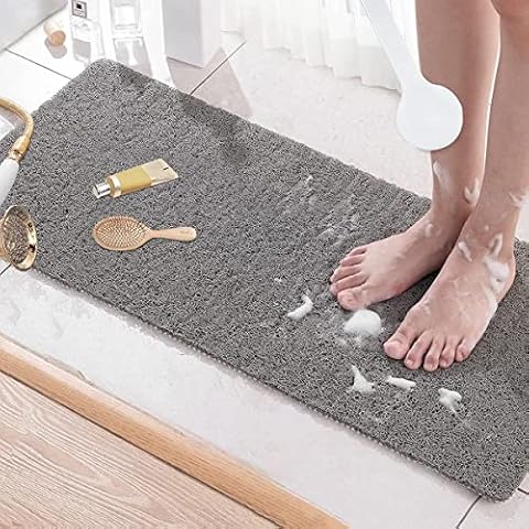 Duschmatte rutschfest, 100 x 40 cm Weich Komfort Sicherheits Badewannenmatte, Antibakterielle Badematte mit Ablauflöchern, Antirutschmatte Dusche für Badewanne und Nassbereiche Cover