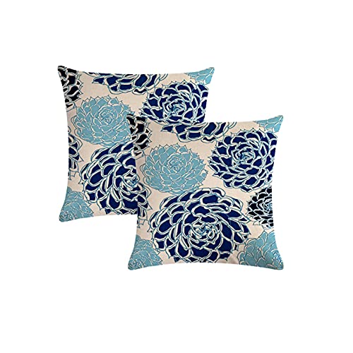 Juego de 2 fundas de cojín impermeables, de doble cara, 45 x 45 cm, con estampado floral para jardín, patio, exterior, banco, sala de estar, sofá, decoración del hogar (color 3, 18 x 18) Cover