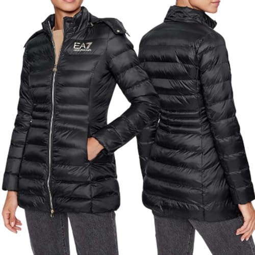 Emporio Armani EA7 6DTK01 Doudoune d'hiver mi-longueur pour femme avec rembourrage synthétique, Noir , L