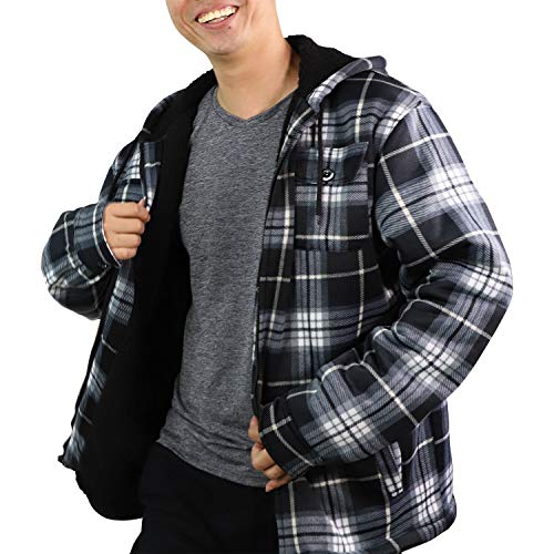 Image of Yasumond Hoodies for Men Zipper Fleece Sweatshirt Heavy Sherpa Lined Hooded Warm Winter Coats Big Tall