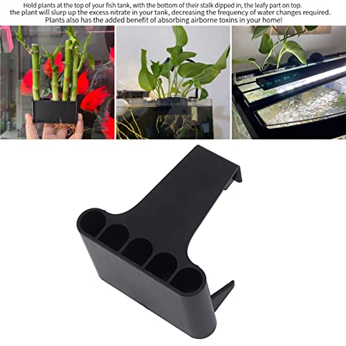 BAFOVY Aquarium Holder, Aquarium Hanger Sturdy Fish Decorations, Hanger With Integrated Hook, 5 Holes, Abs Material, Black (Hook) - Image 2