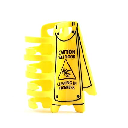 Caution Wet Floor Sign Hair Claw, Cleaning in Progress Hair Clips, Personalized Acetate Hair Claw for Women Yellow