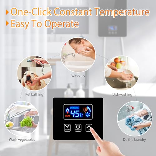 Sanheshun Electric Tankless Water Heater 6000W 220V Instant Hot Water Heater With Handheld Shower Head And Hose Set thumb #1