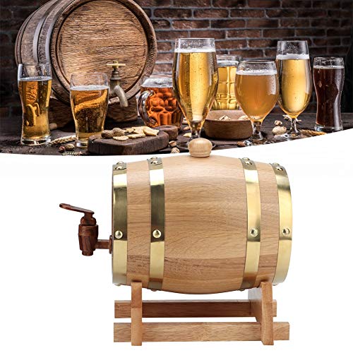 Barril de Vino de 1,5 L, Color Original, Barriles de Vino de Roble, Barriles de Vino de Roble, Barriles de Vino Blanco, Accesorios de Almacenamiento de Vino para el Hogar