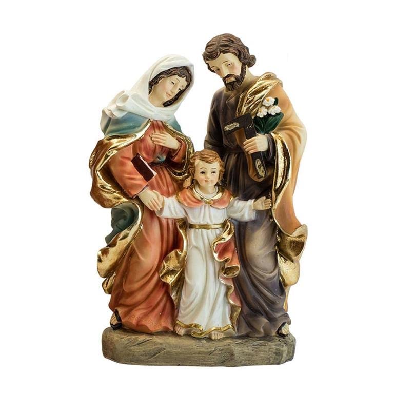 DRW Figura representacion La Sagrada Familia Resina Pintada a Mano 30 cm