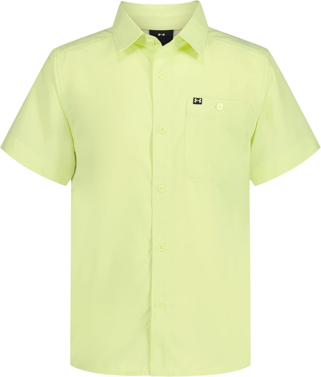 Under Armour Boys' Short Sleeve Drift Tide Woven Fishing Shirt, UPF 50+ Quik-drying Lightweight Fabric, Outdoor Collection