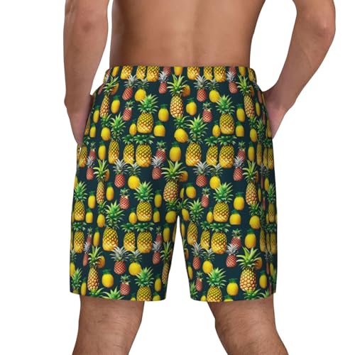 Tropical Fruits Pineapple Print Mens Swim Shorts Trunks Inseam Compression Liner Quick Dry Zipper Pocket4