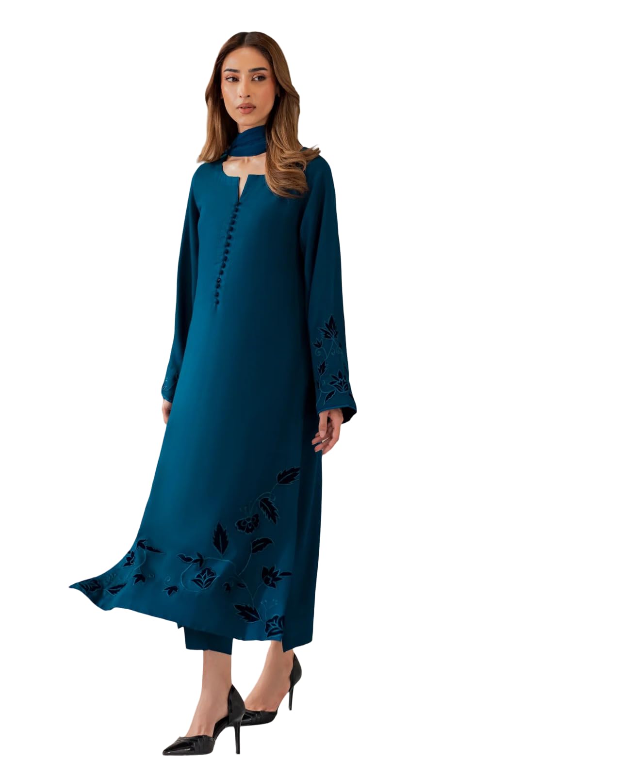 trillmixa Women Chanderi Silk Kurta Set with Organza Dupatta | Embroidered Straight Kurta Pant Set | Elegant Ethnic Wear 3-Piece Suit for Festive, Wedding, Traditional Occasion-picture-28