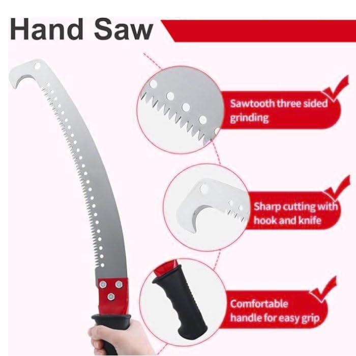 Image of Veltrix Pruning Gardening Saw | Sharp Blade Hand Saw for Tree, Branch & Wood Cutting | Lightweight, Durable Tool for Camping & Outdoor Use (Single Hook 21inch)