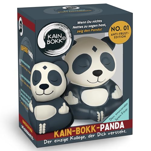 GLÜCKSGUT® Kain BOKK Panda | Knautsch-Buddha | Lustiges Anti-Stress Geschenk für Büro Kollegen Abschied Studenten Schule