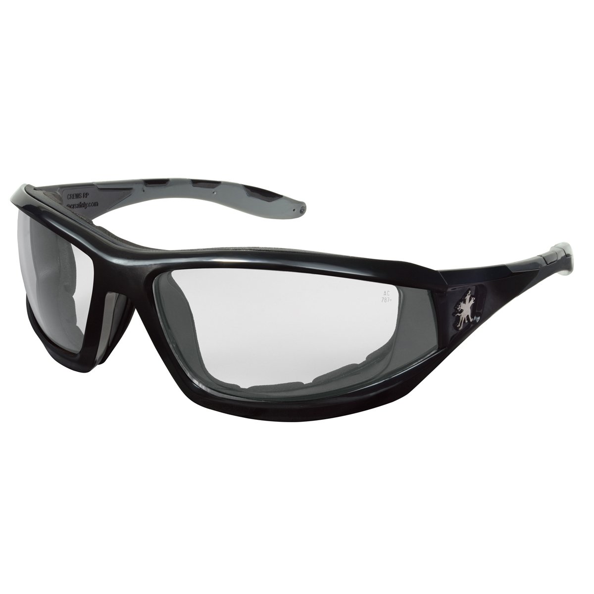 Crews® trafaplás regulares gafas de seguridad con marco de policarbonato negra y policarbonato transparente Duramass® antiniebla anti-arañazos lente