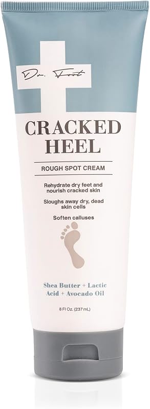 Cracked Heel Repair Cream 8 Fl Oz - Moisturizing Lotion with Shea Butter & Lactic Acid, Softens Calluses & Dry Skin on Feet