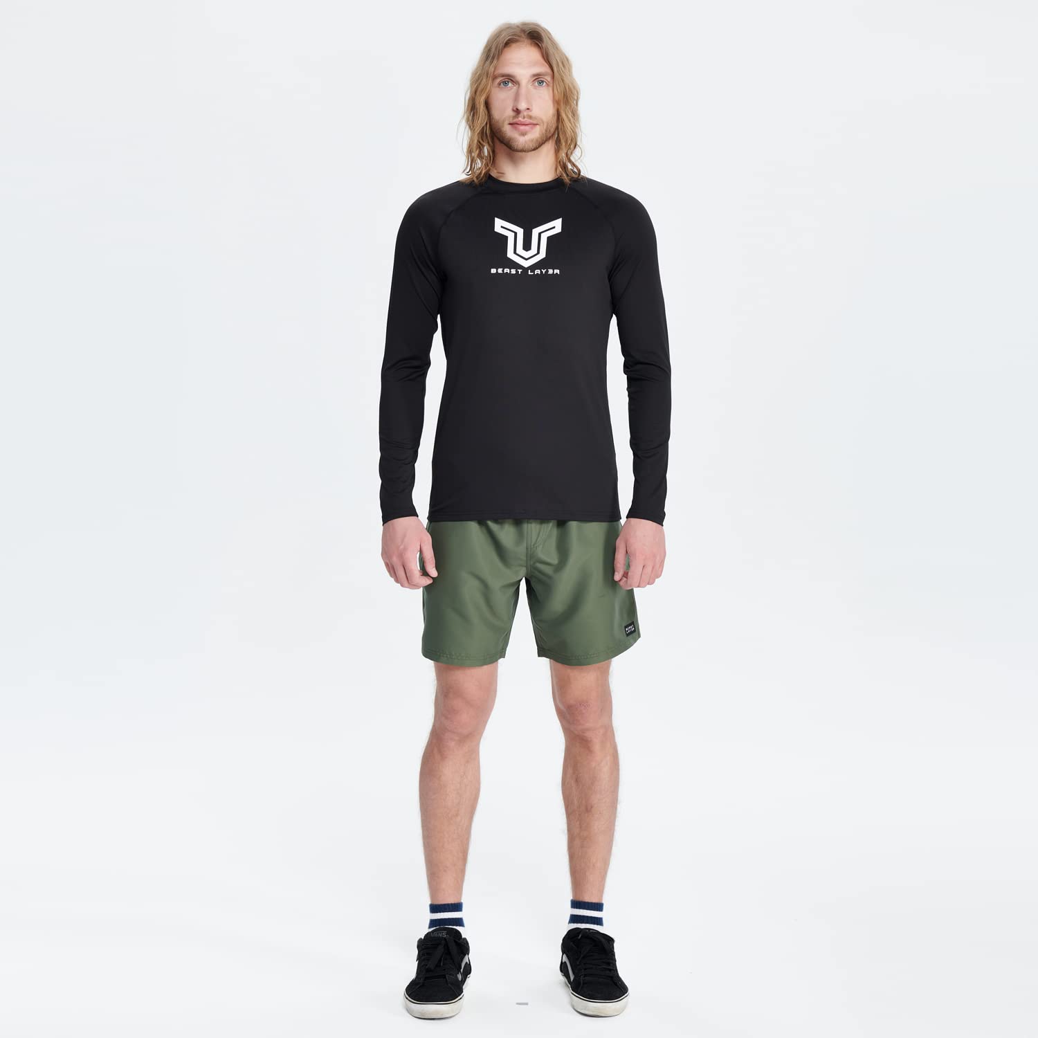 HUGE SPORTS Camiseta de natación de manga larga para hombre de rashguard de manga larga para todas las actividades al aire libre