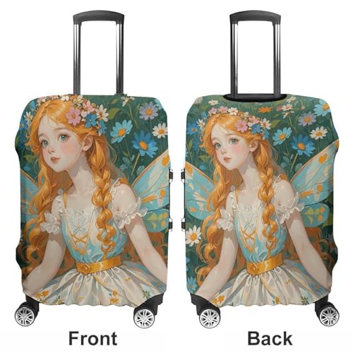 Pfhorn Flower Fairy Luggage Cover, Washable Elastic Suitcase Cover Protector Fit 18-32 Inch Luggage3