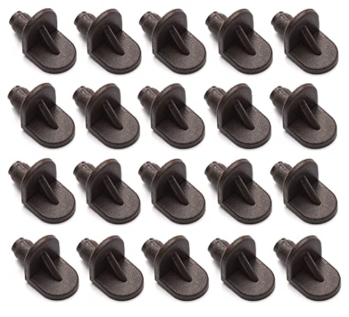 TERF® Spade Type Brown Plastic Push In Furniture Shelf Support Pegs Pins for Kitchen Cabinet Wardrobe Bookcase Closet Glass Shelve and Furniture Shelf Support Use