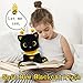 Hagusahuo Cat Bee Plush, 8inch Kawaii Black Cat Plush with Honeybee Outfit Costume, Cute Plushies Kitten Stuffed Animal Soft Huggable Plushies Toy for Kids Christmas, Birthday Gifts