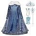 YOSICIL Girl Princess Elsa Bambino Gonna con Colletto in Peluche Ragazze Costume Velluto Caldo abito da principessa essenziale invernale Costume Abito delle Ragazze di Compleanno
