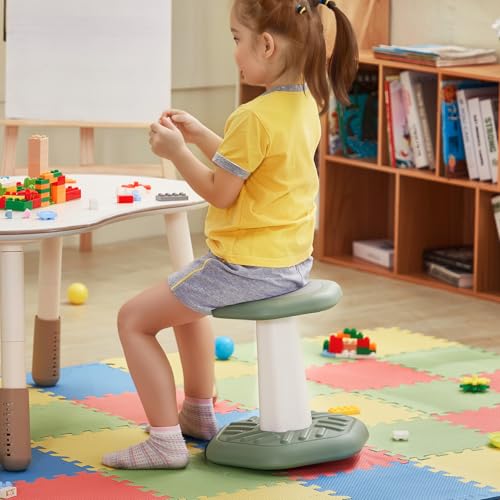 Image of VEVOR Kids Wobble Chair Active Chair with Sponge Cushion, Wobble Stool Improves Focus, Posture and Calm Children, Ideal for Schools and Preschools, Age 3-7, Green