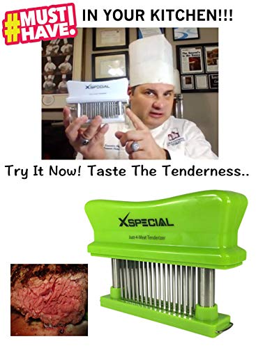 Image of Toughest Meat Tenderizer Tool, 48 Needle Meat Tenderizer Blades Transforms Hard & Cheap Cuts into Expensive - Buttery Goodness Without Meat Mallet Crushing